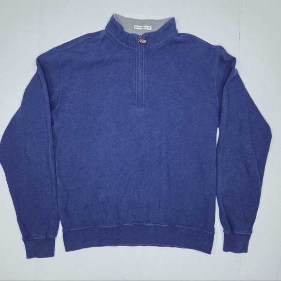 Peter Millar Other - Peter Millar Mens Quarter Zip Pullover Sweater Size S Navy Blue 100% Cotton